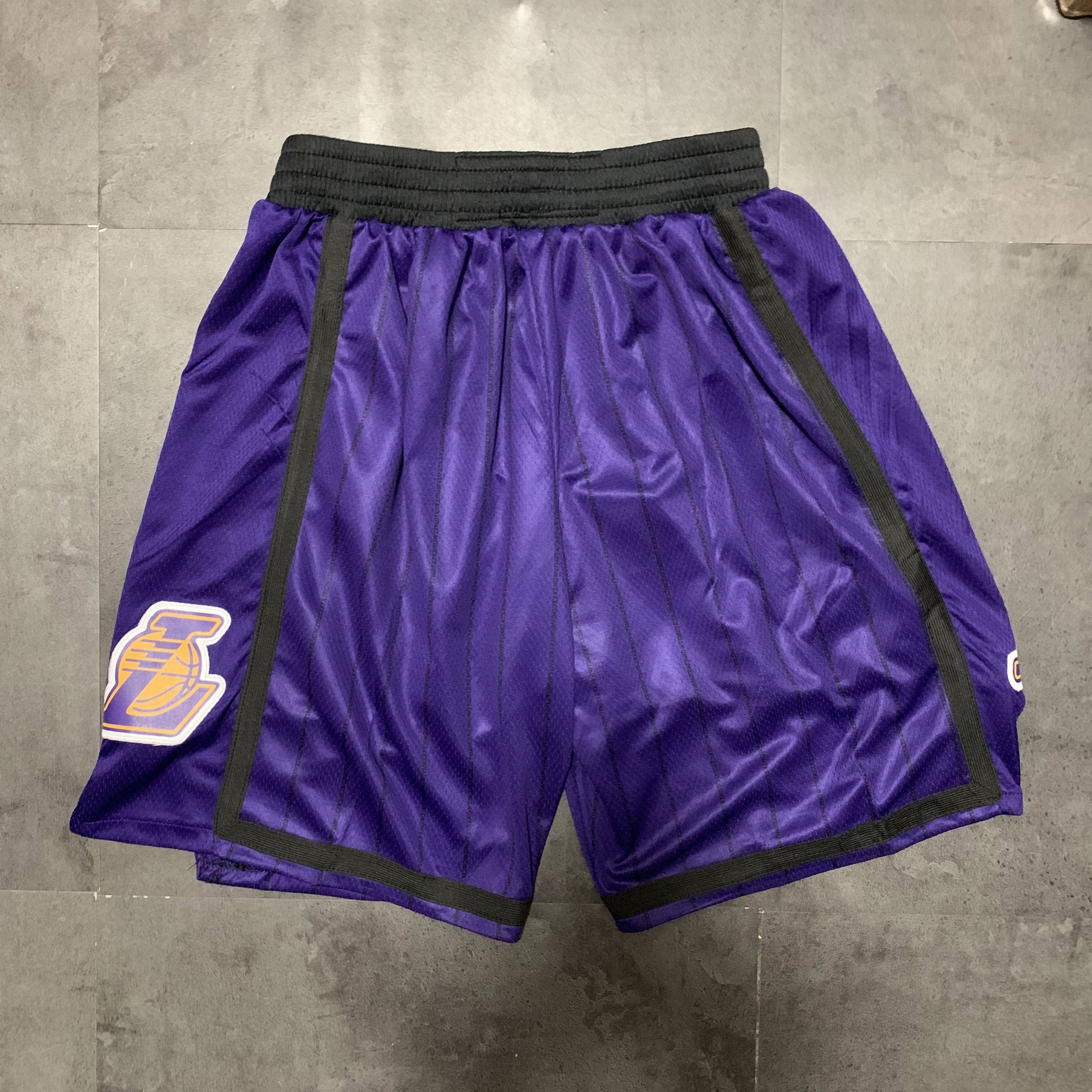 Cheap Men NBA Los Angeles Lakers Purple Shorts 04162
